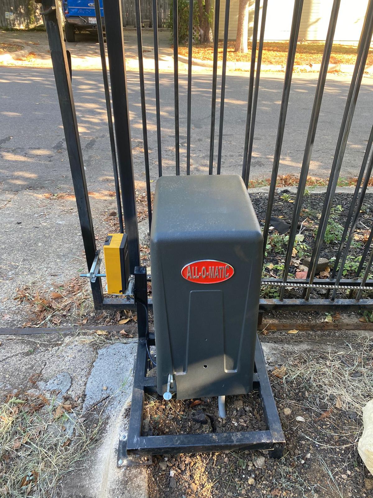 New All-O-Matic slide gate operator installed at an Irving apartment community