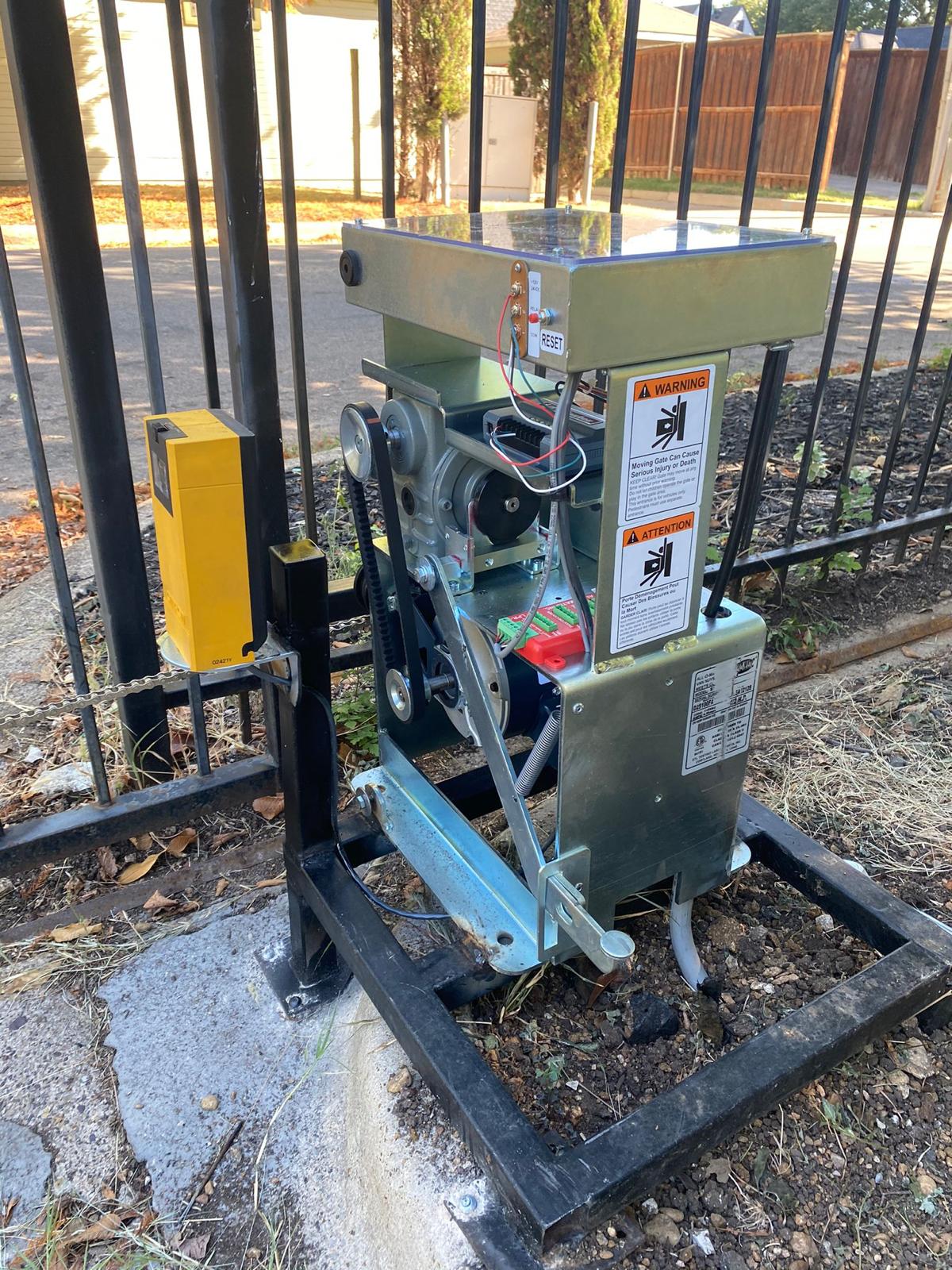 New operator mounted and wired on its steel base