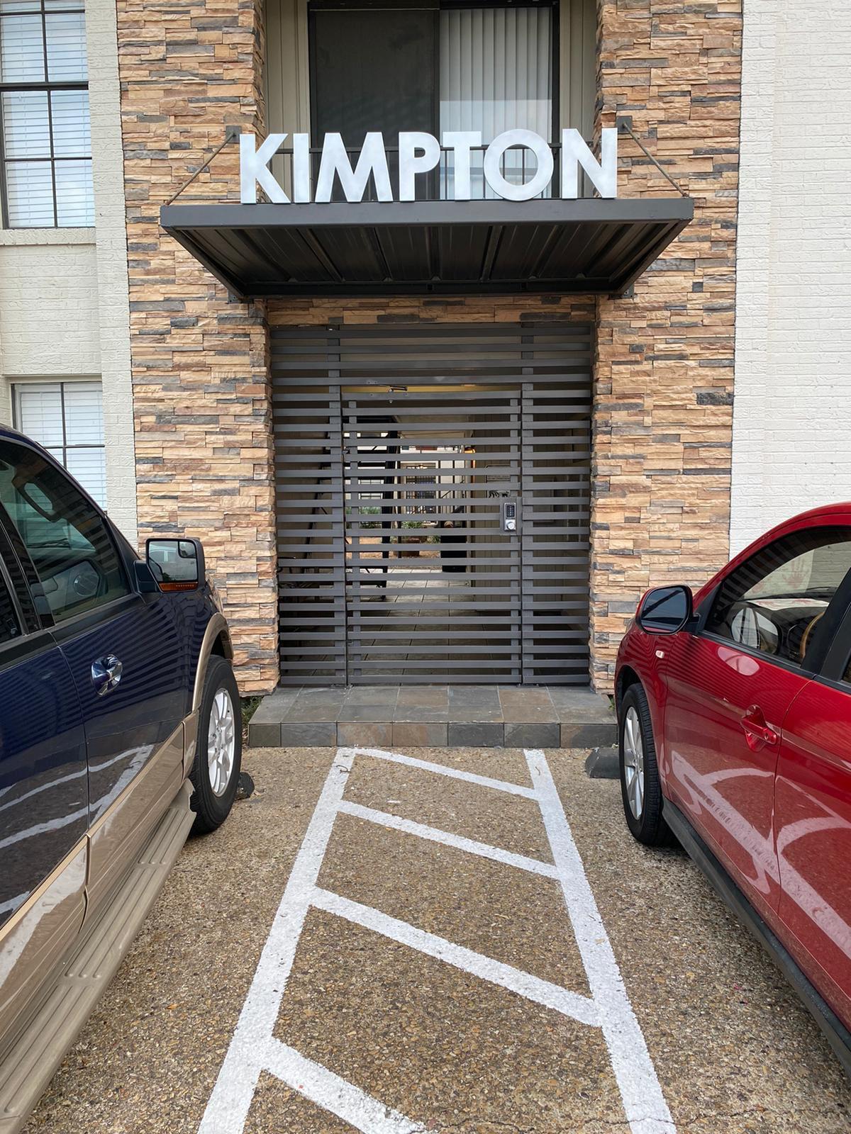 Finished pedestrian gates at the hotel entrance from the street