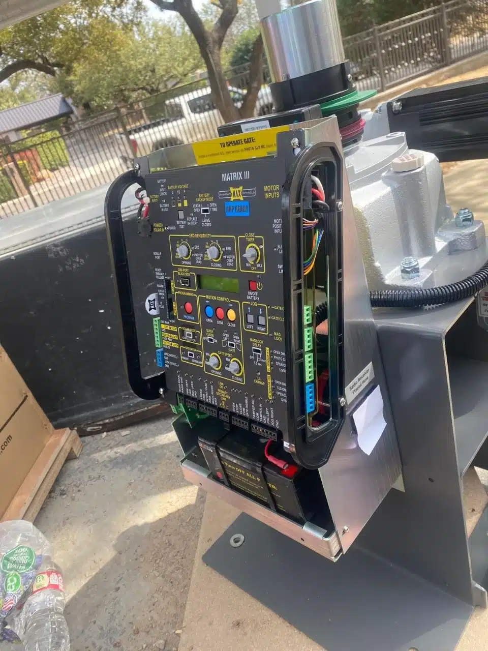 Matrix control board inside a Maximum Controls operator housing