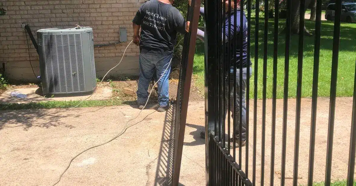 Star Gate & Fence crew working on a gate in Flower Mound