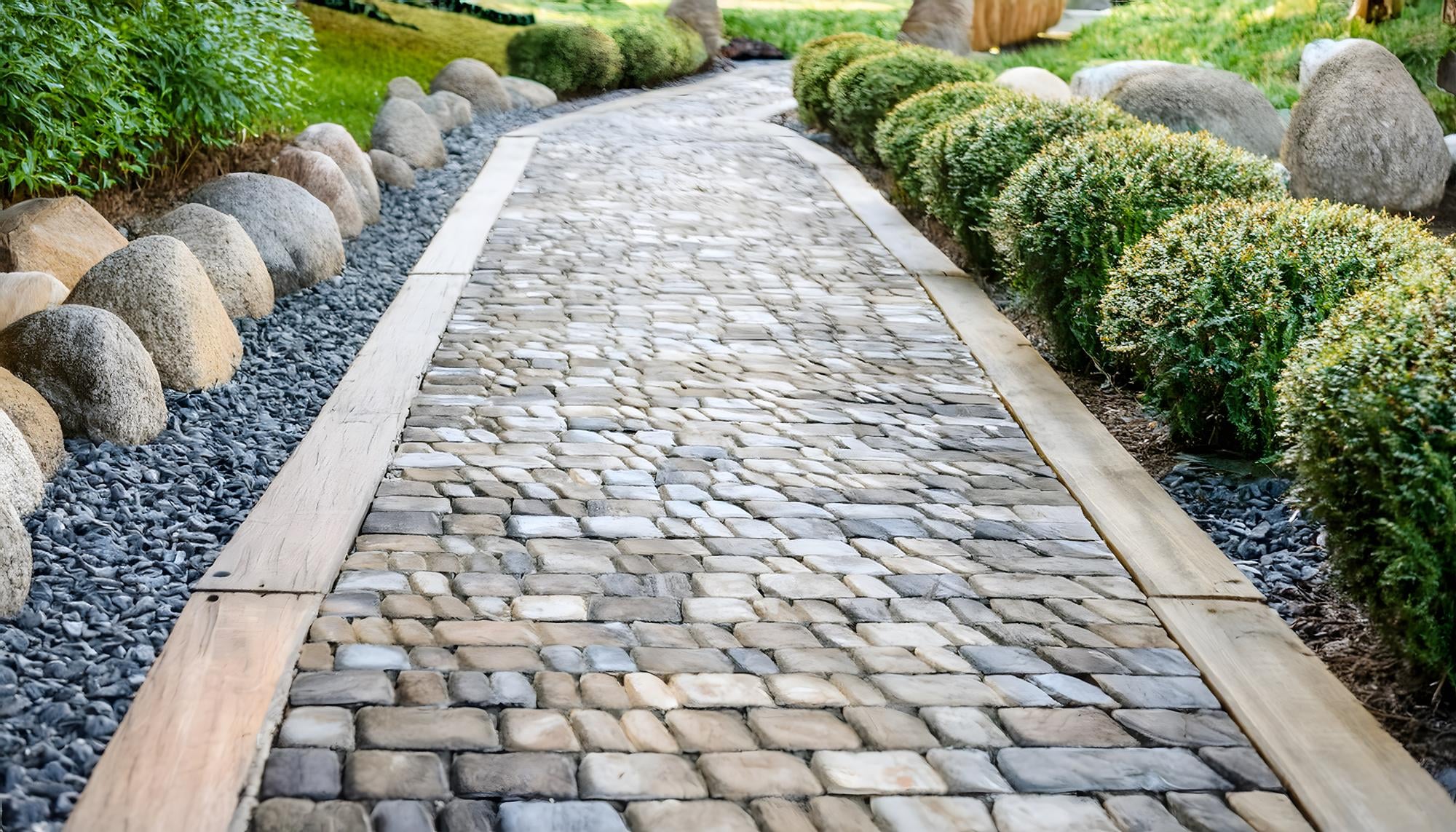 Retaining wall and paved outdoor living space