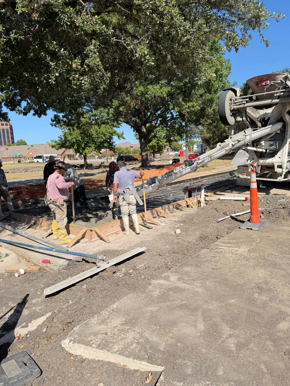 contractor working on concrete