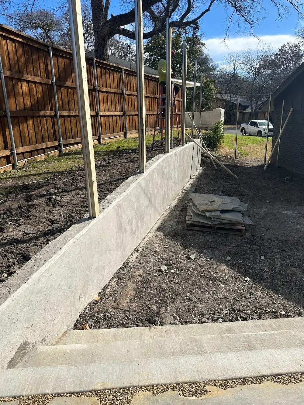 retaining wall installation arlington